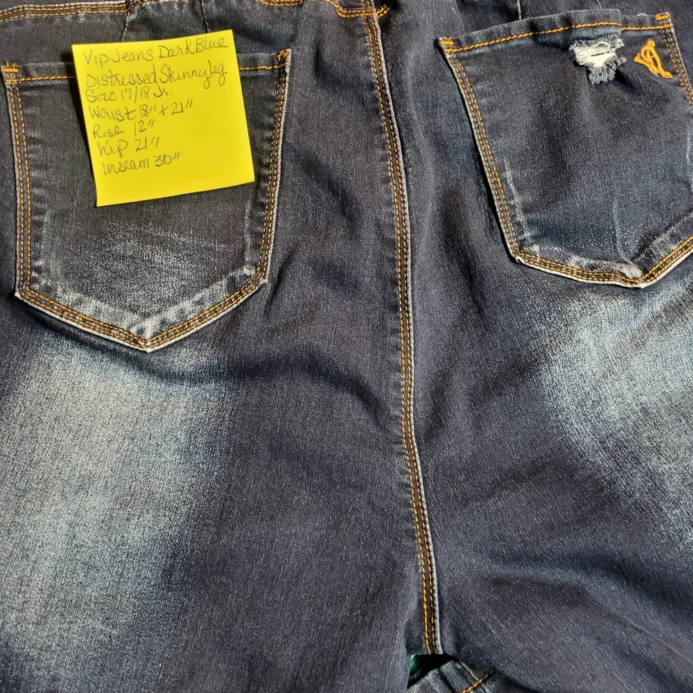 VIP Women's Skinny Jeans - Dark Blue - Picture 6 of 7